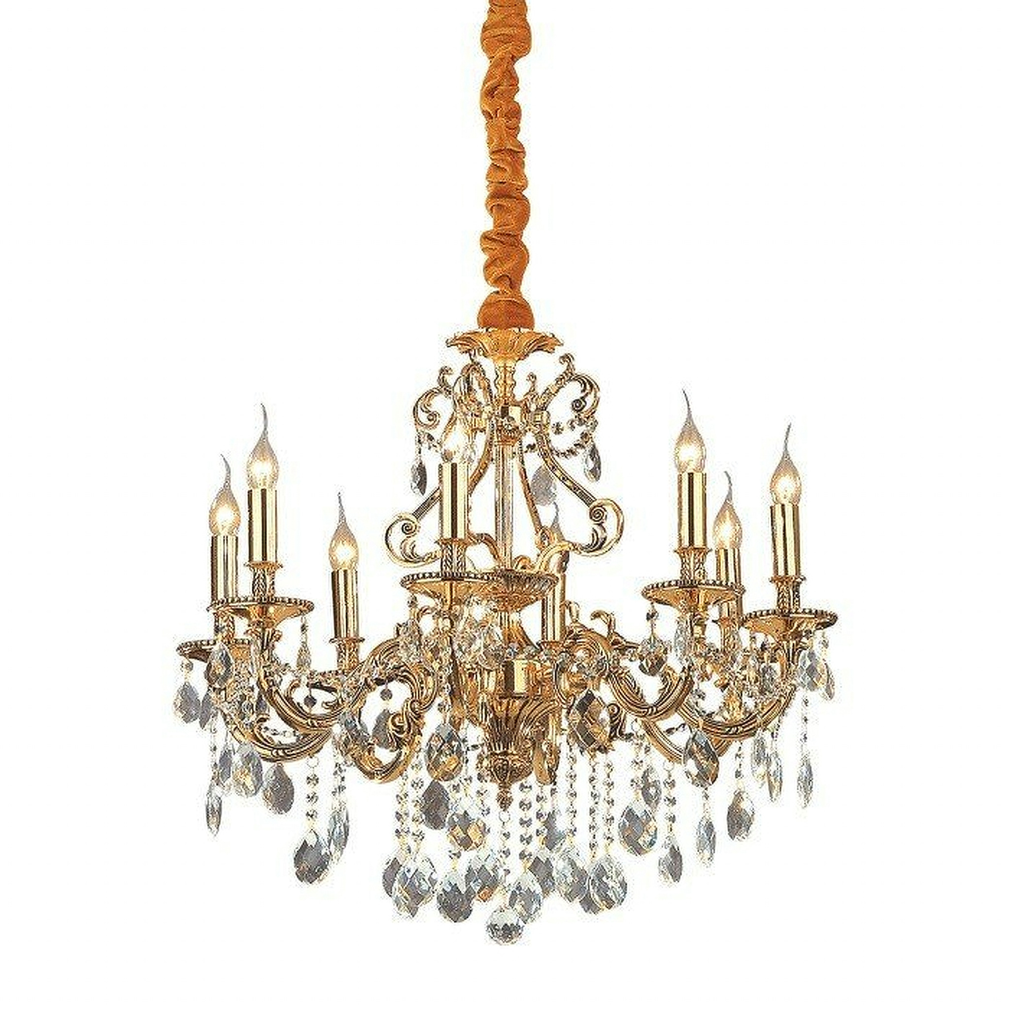 Πολυέλαιος Ideal Lux Gioconda SP8 με Κρύσταλλα Χρυσός Οκτάφωτος