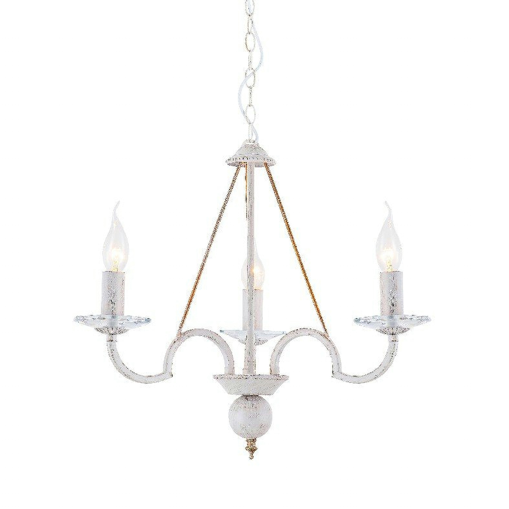 ACA Lighting Πολυέλαιος με Κρύσταλλα Κλασσικός Τρίφωτος Κρεμαστός Μεταλλικός Λευκός Πατίνα