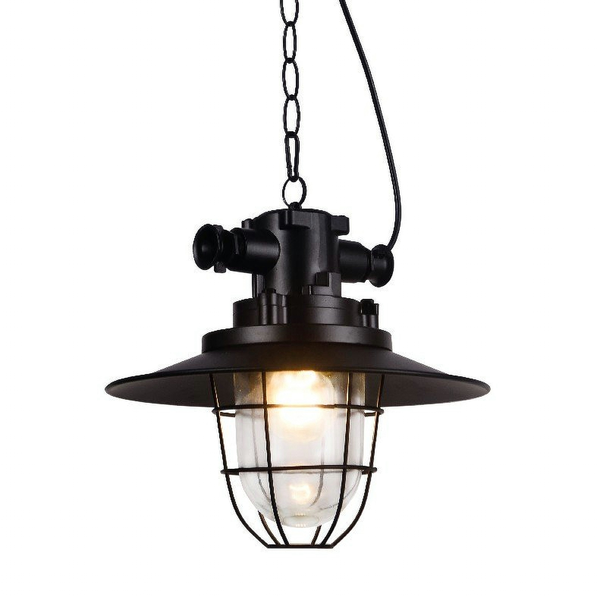 Κρεμαστό Μεταλλικό Vintage Μονόφωτο Μαύρο