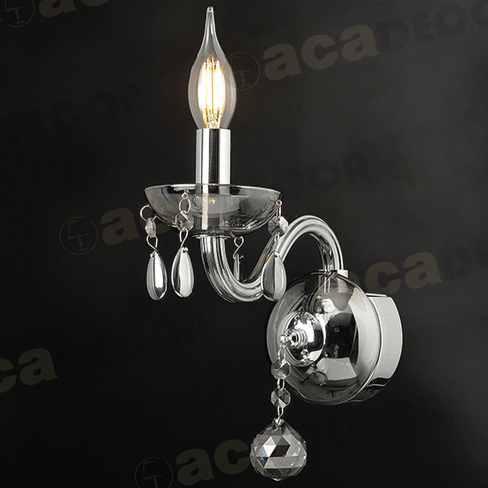 Απλίκα Τοιχου Aca Lighting BLK82041WSGC
