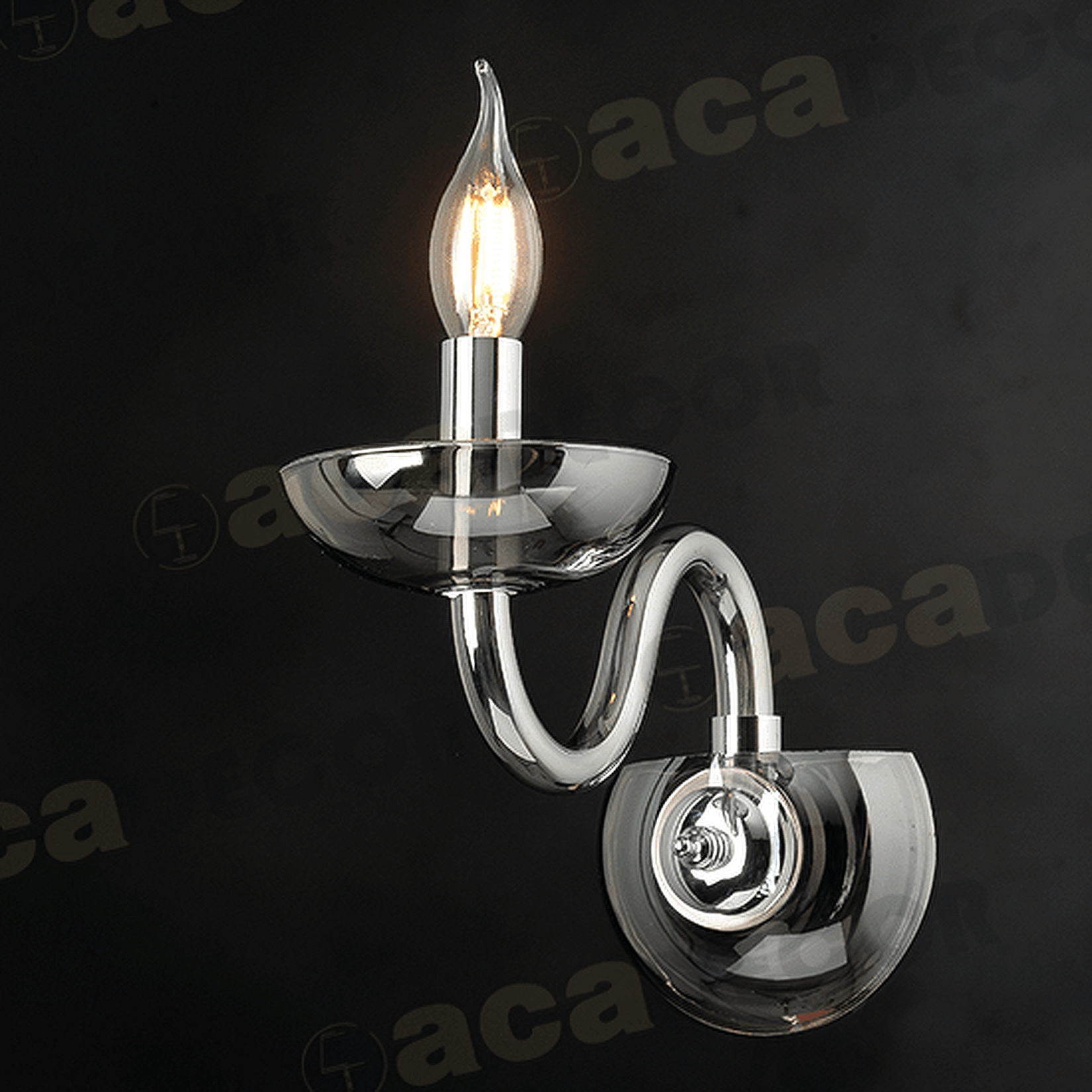 Απλίκα Τοιχου Aca Lighting BLK82181WSGC
