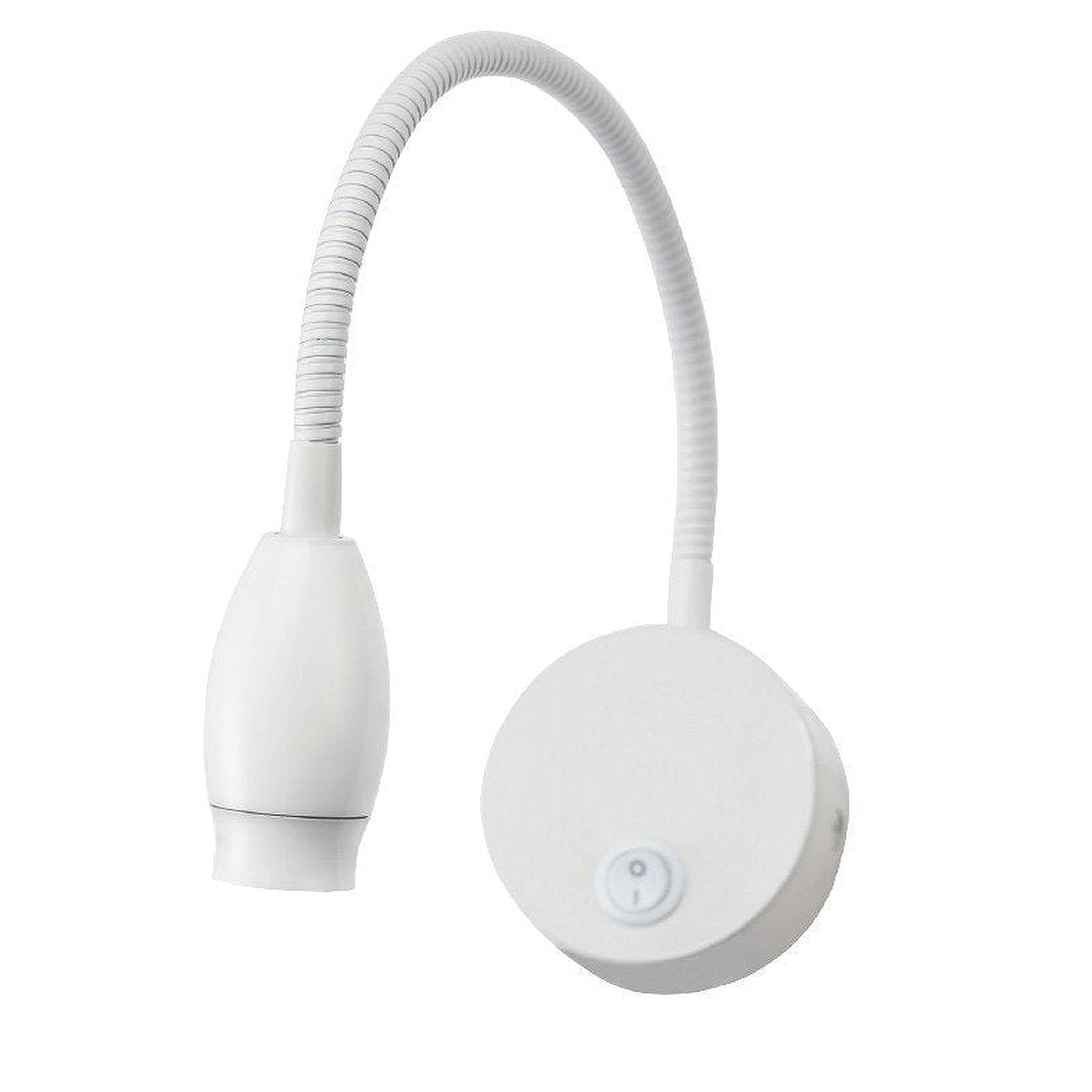 Σποτ Επίτοιχο LED 3Watt Μεταλλικό Λευκό με Εύκαμπτο Σπιράλ Βραχίονα