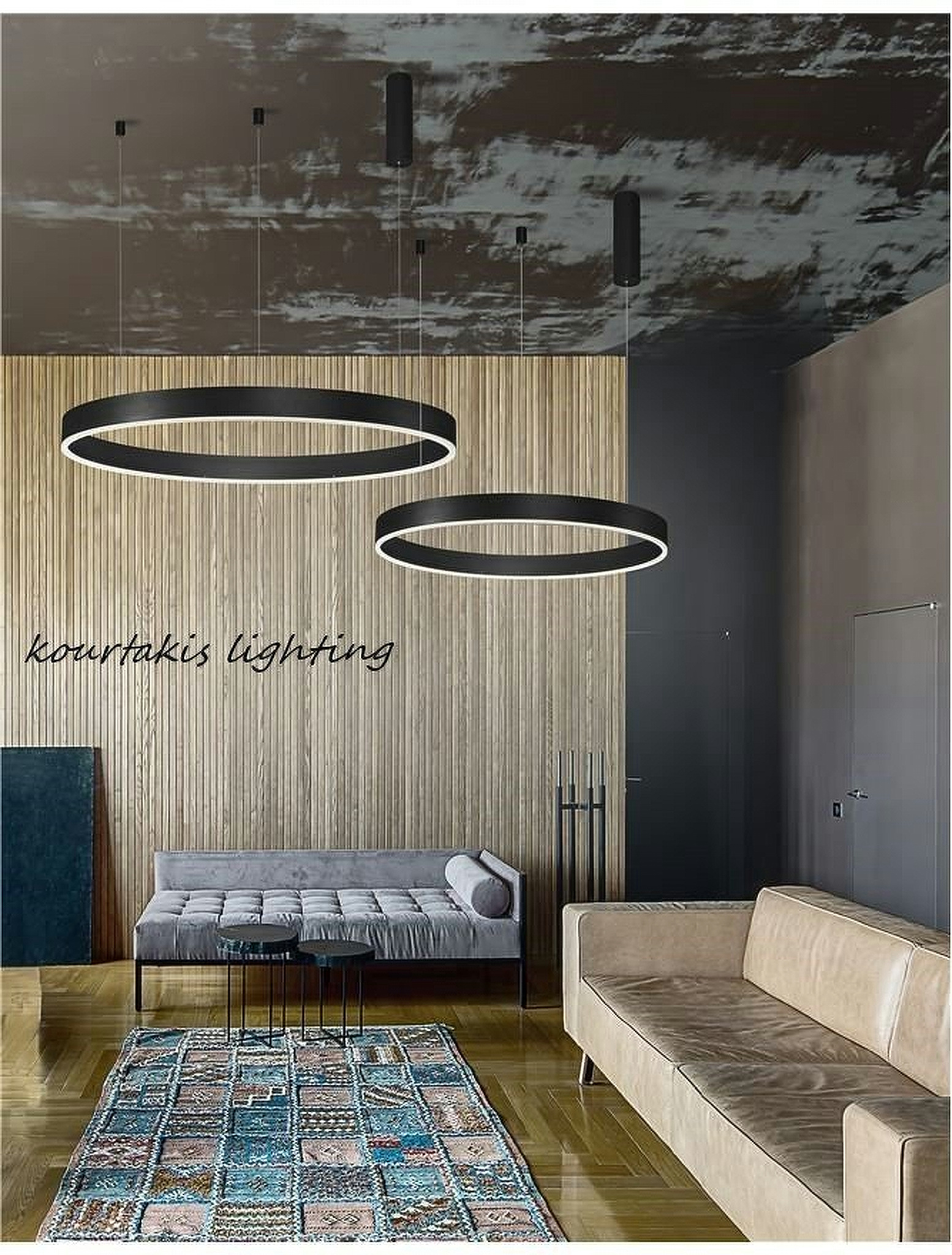 Κρεμαστό φωτιστικό D:100 - Μαύρο - MOTIF - Nova Luce