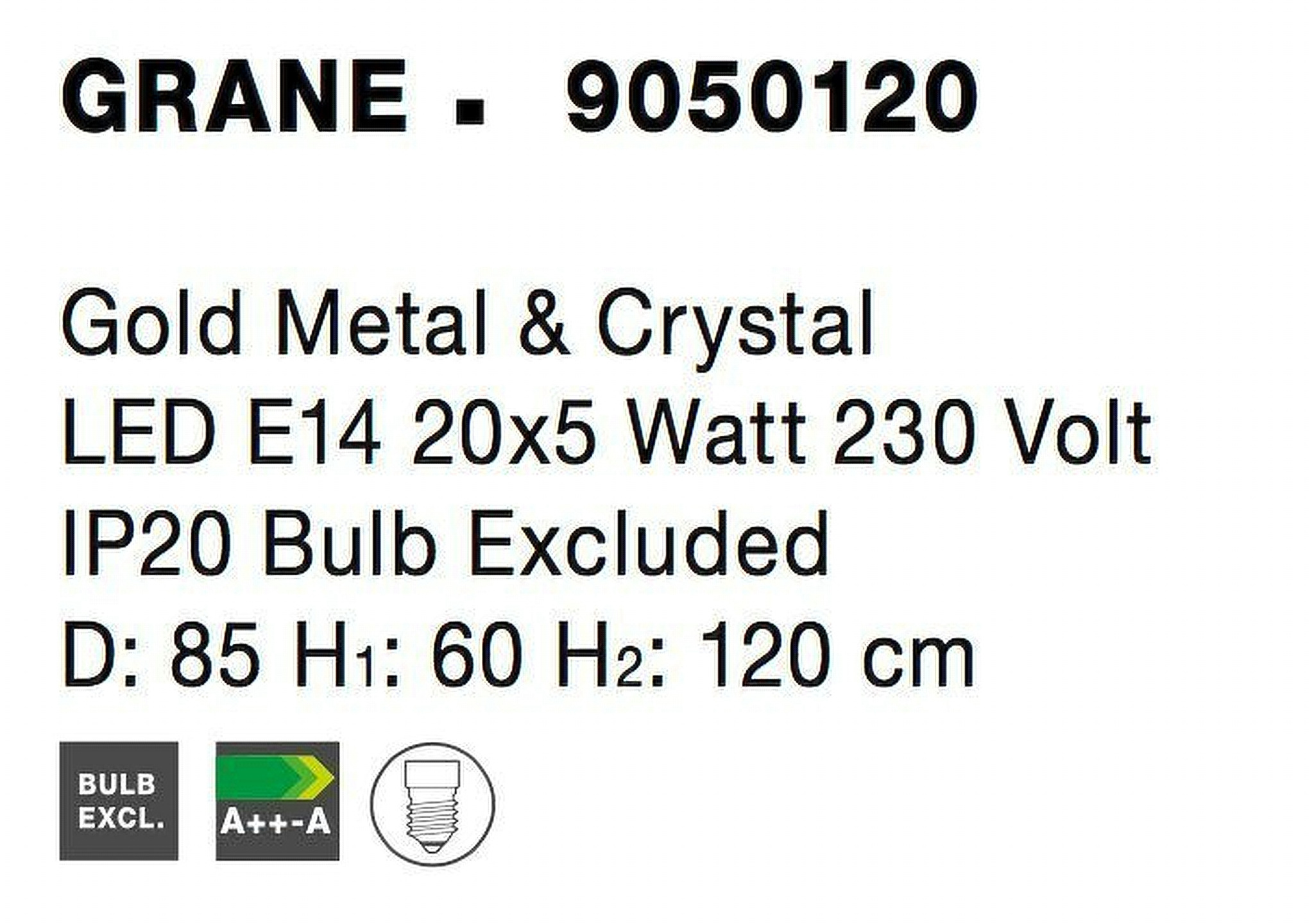 Φωτιστικό κρεμαστό nova 9050120 GRANE