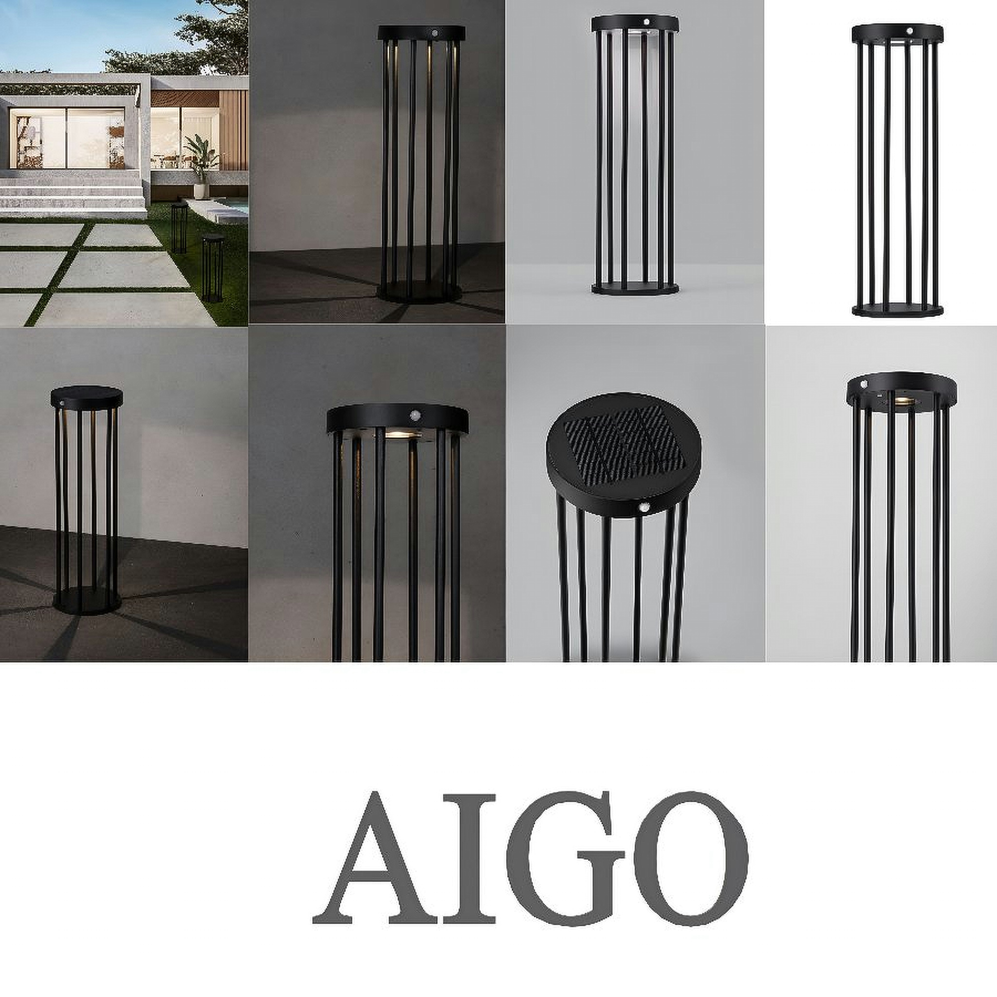 Ηλιακό Φωτιστικό Δαπέδου LED AIGO με Αισθητήρα Κίνησης