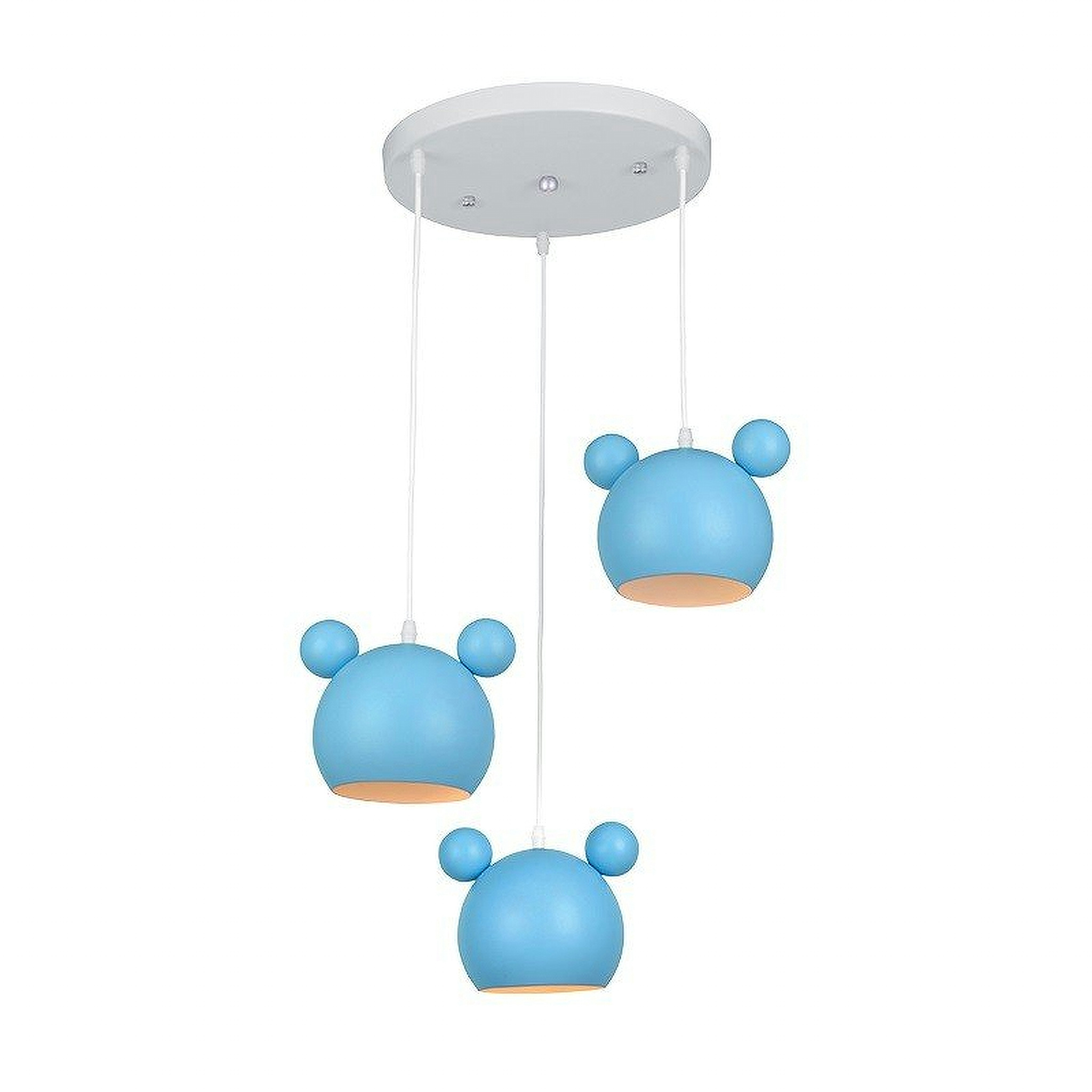 Παιδικό Κρεμαστό Φωτιστικό Με Σχέδιο Mickey Τρίφωτο Γαλάζιο Μεταλλικό
