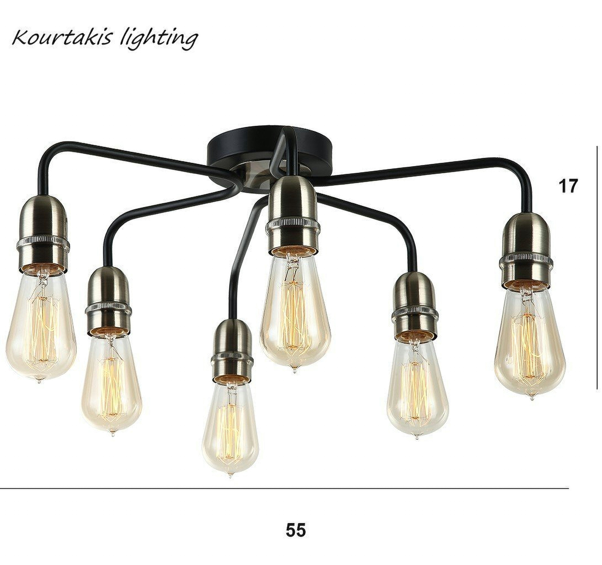 Φωτιστικό κρεμαστό εξάφωτο_μεταλλικό μοντέρνο_Luma