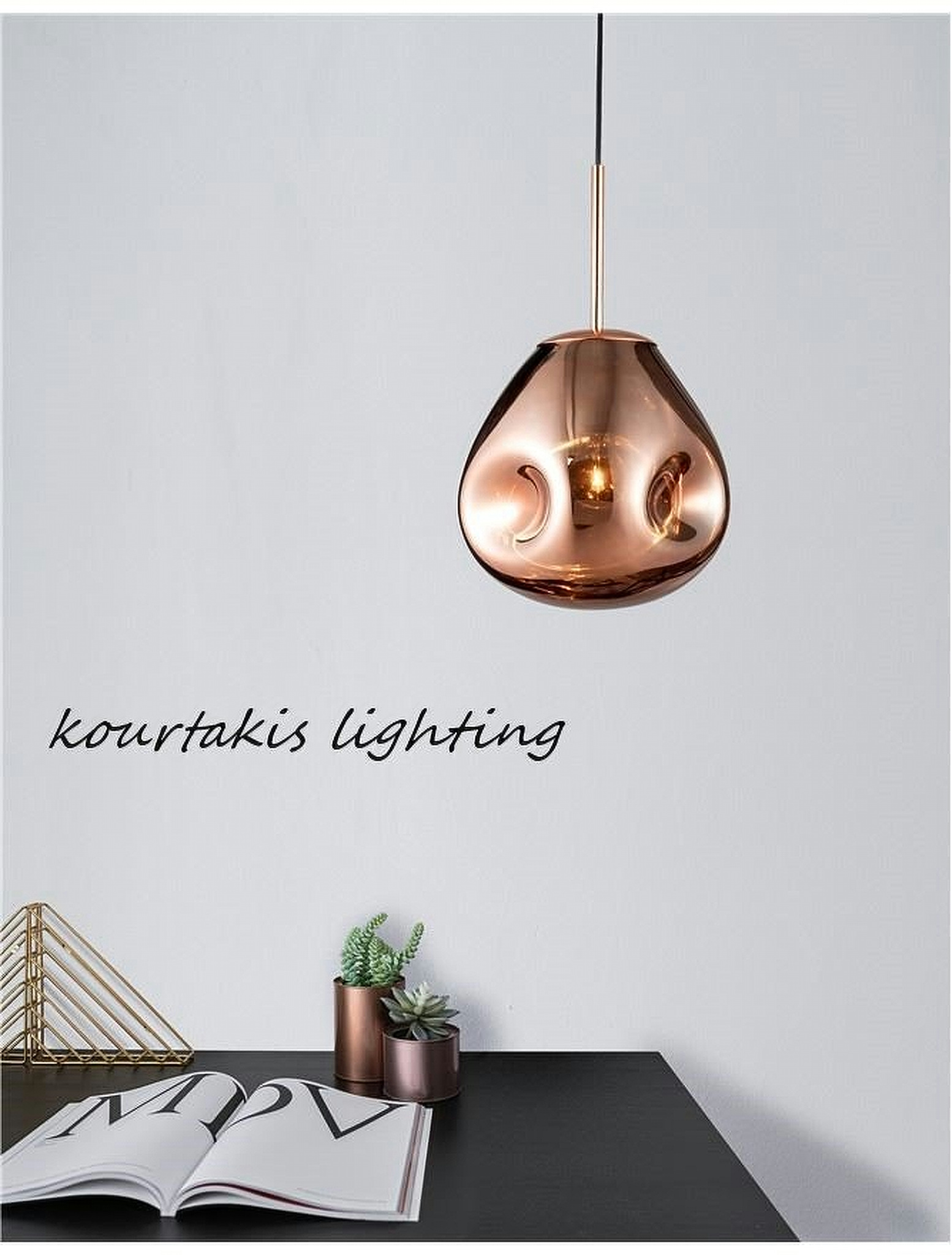 Μονόφωτο οροφής κρεμαστό led - Μπρονζέ- LAVA 9190401