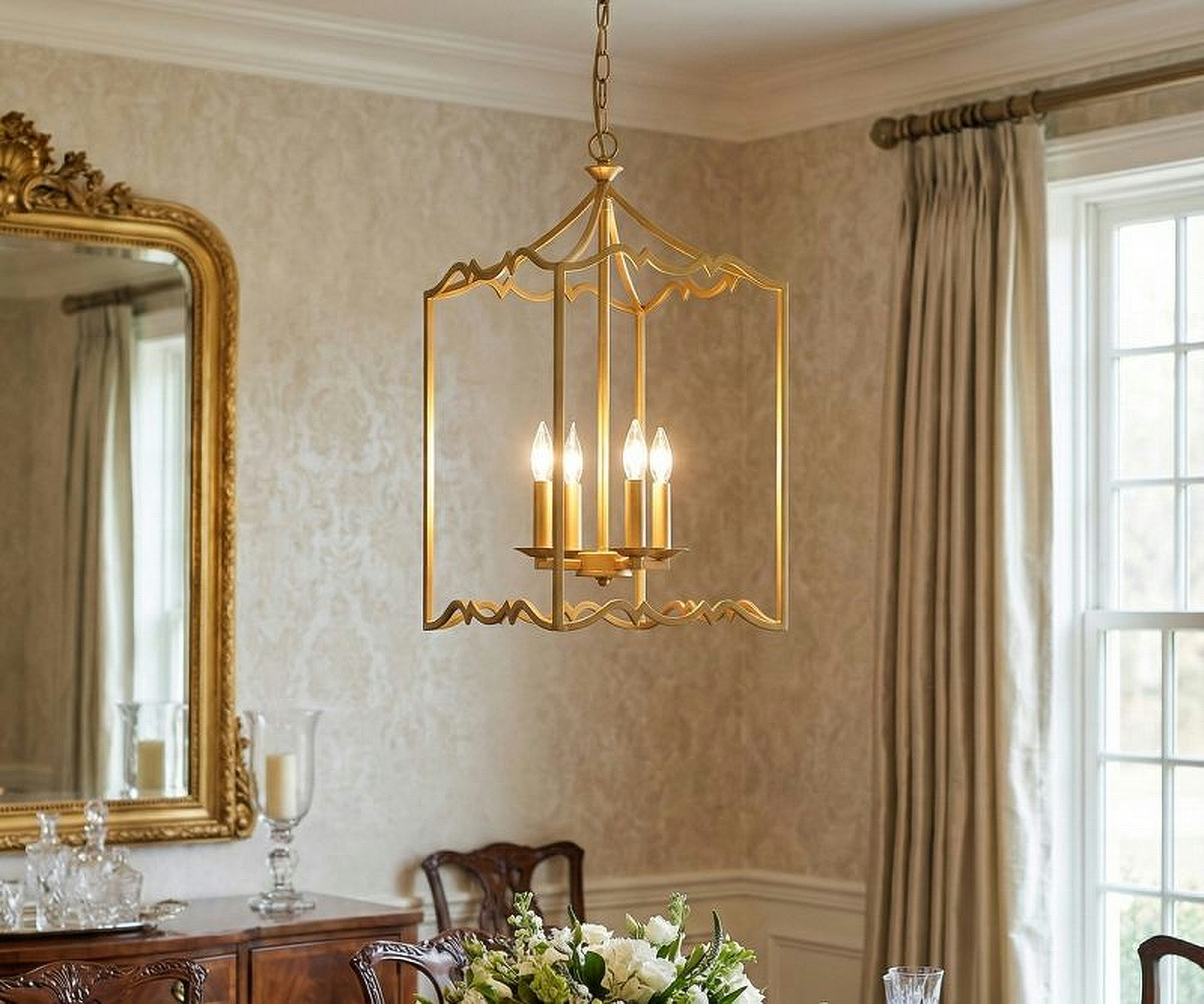 Κρεμαστό Μεταλλικό Τετράφωτο Φωτιστικό LED 01542