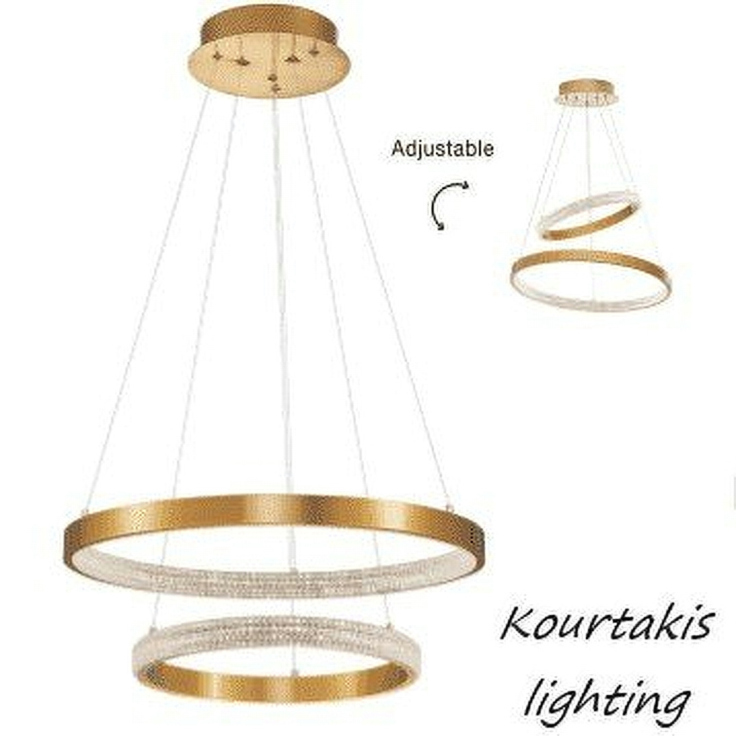 Φωτιστικό led κρεμαστό - μοντέρνο - dimmable- 2 Rings - ρυθμιζόμενο σχήμα - Preston 9862852