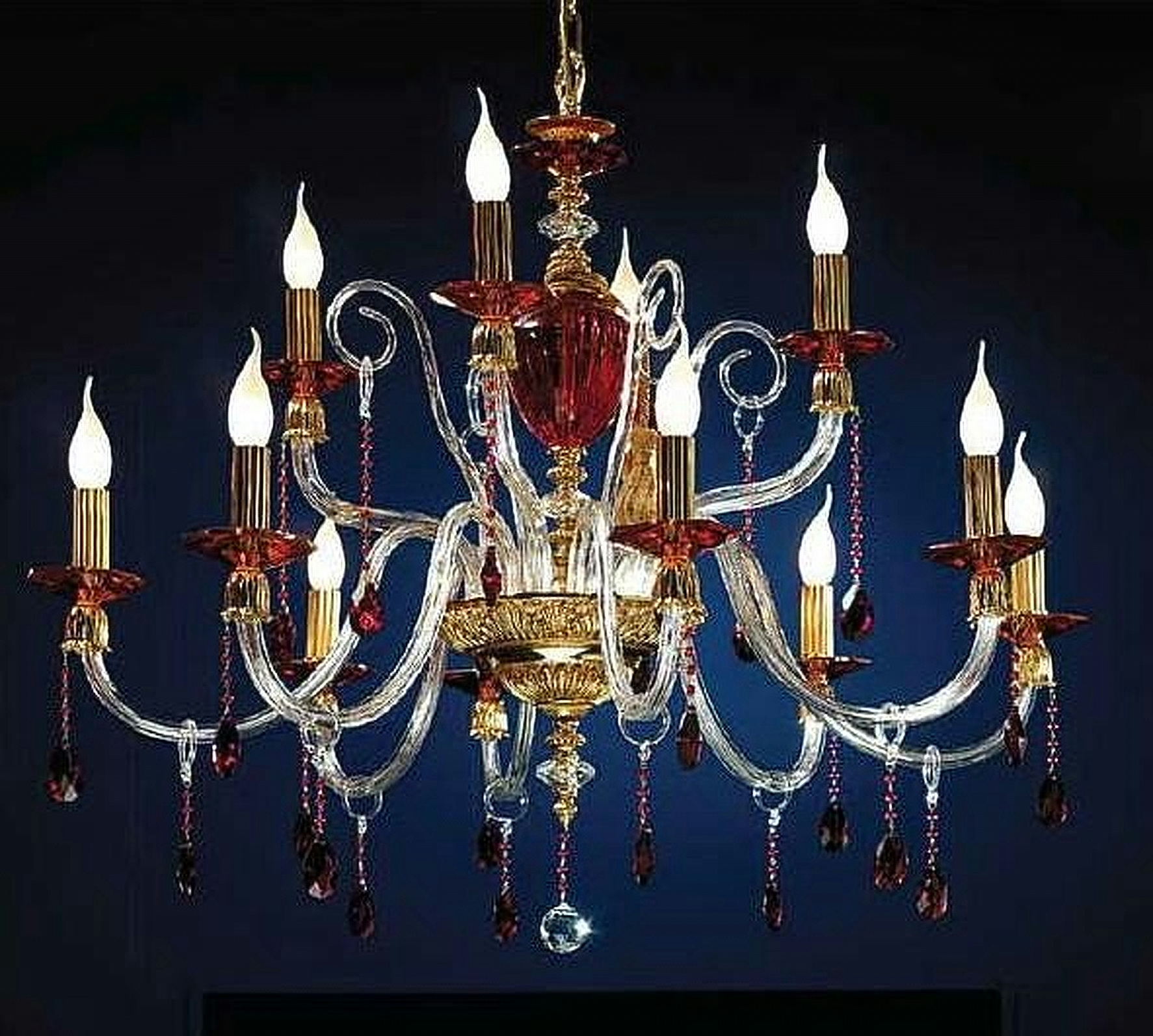 Κρυστάλλινος Πολυέλαιος Euroluce Rubino L12L
