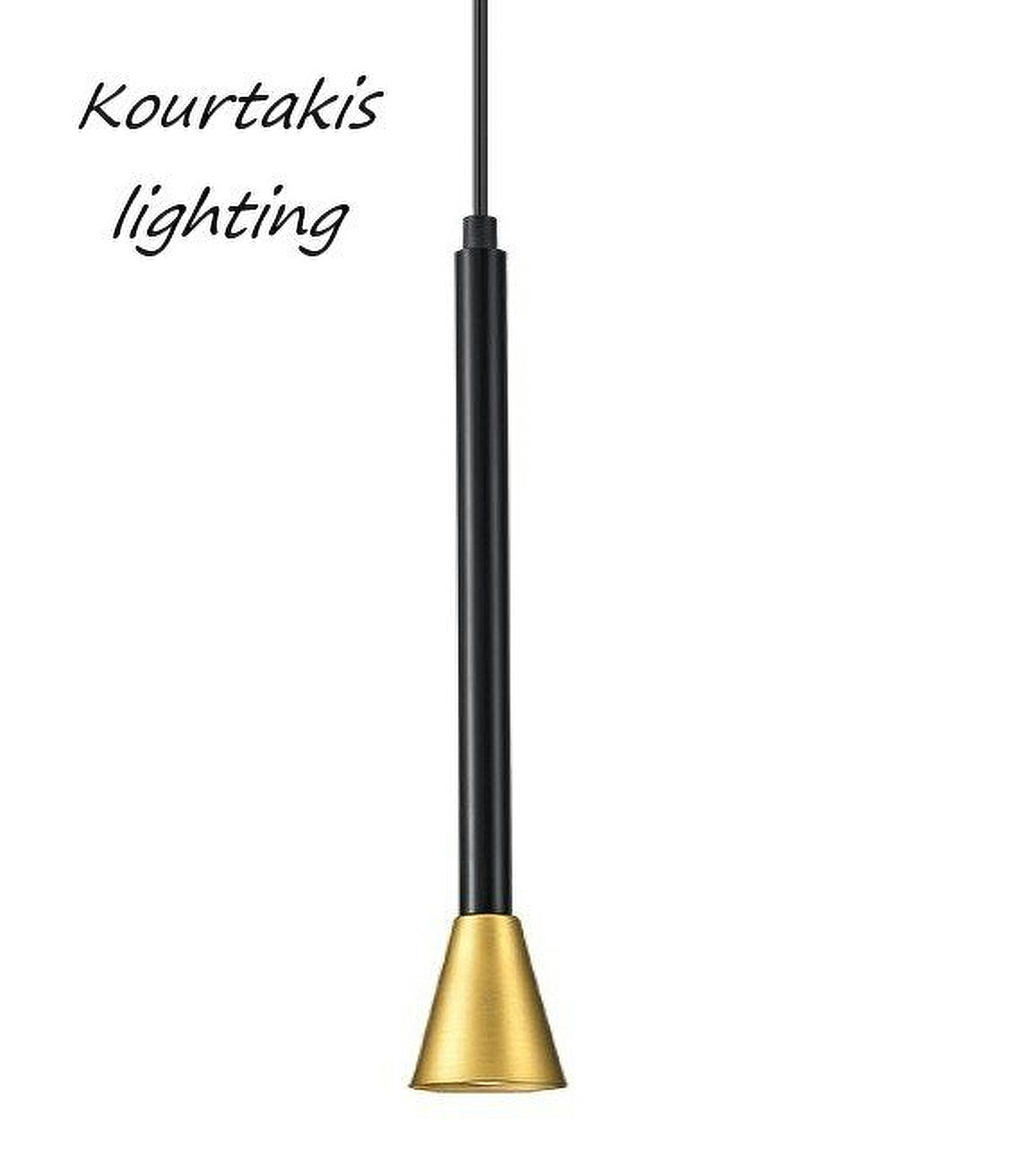 Φωτιστικό μεταλλικό μοντέρνο κρεμαστό μονόφωτο luma