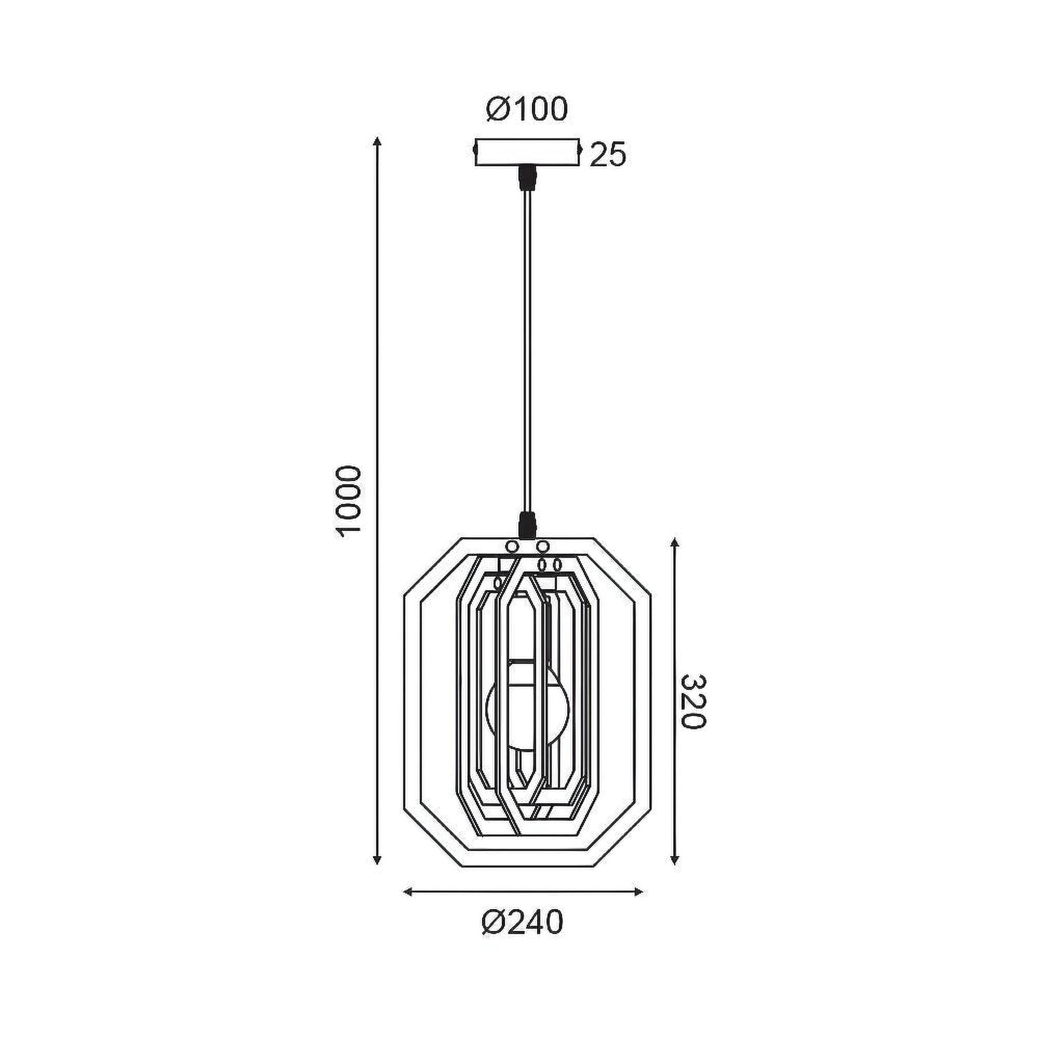 Κρεμαστό Φωτιστικό ΔΕΡΜΑ MDF και Μέταλλο TRITON